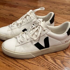 Women’s Veja Campo White and Black Casual Sneakers
